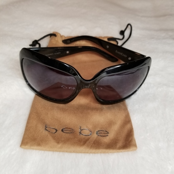 Classic BEBE brand black sunglasses with rhineston - Picture 4 of 6